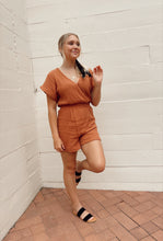 Load image into Gallery viewer, Linen Romper in Rust
