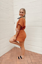 Load image into Gallery viewer, Linen Romper in Rust
