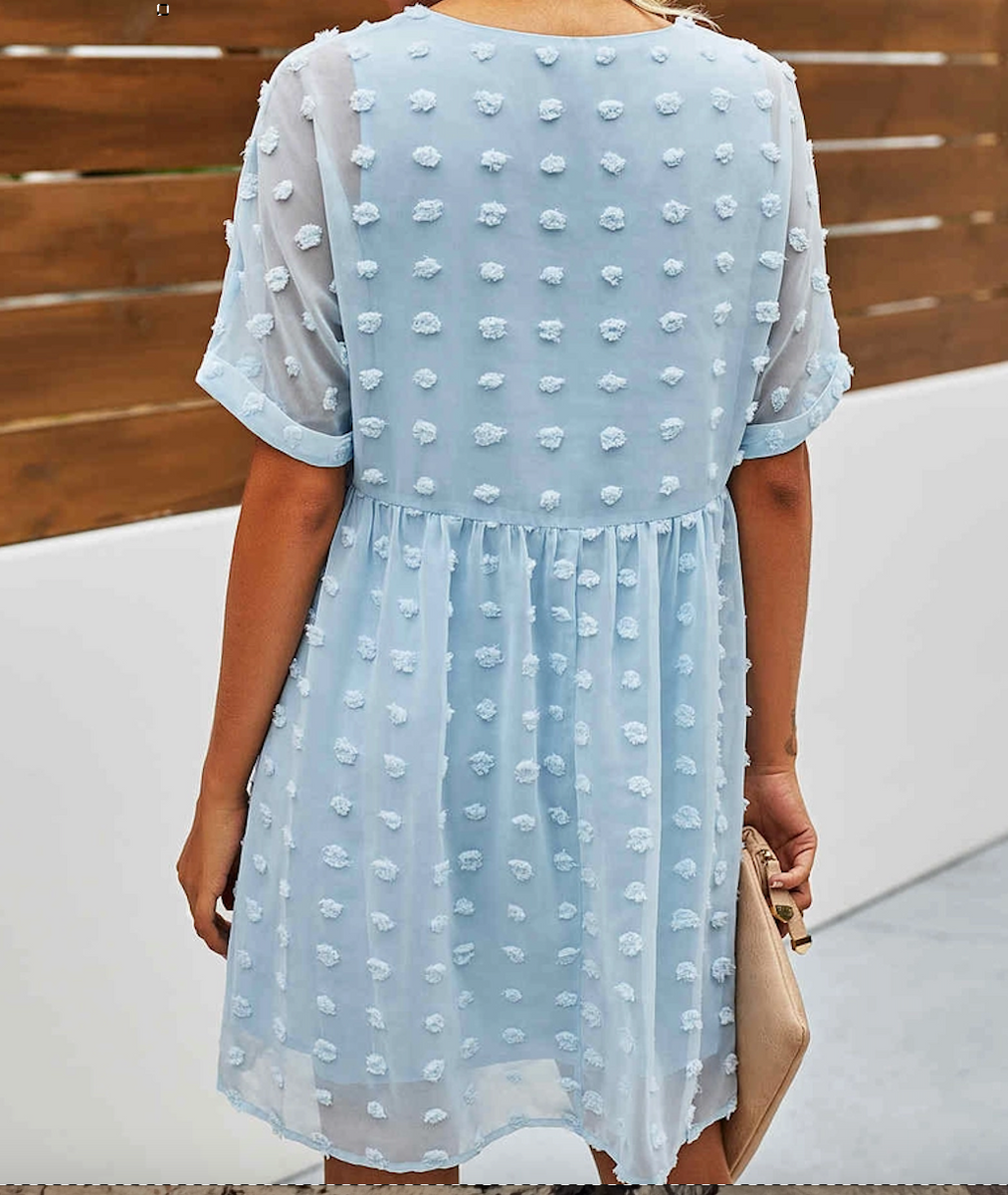 Light Blue Swiss Dot Dress – Selah Haven