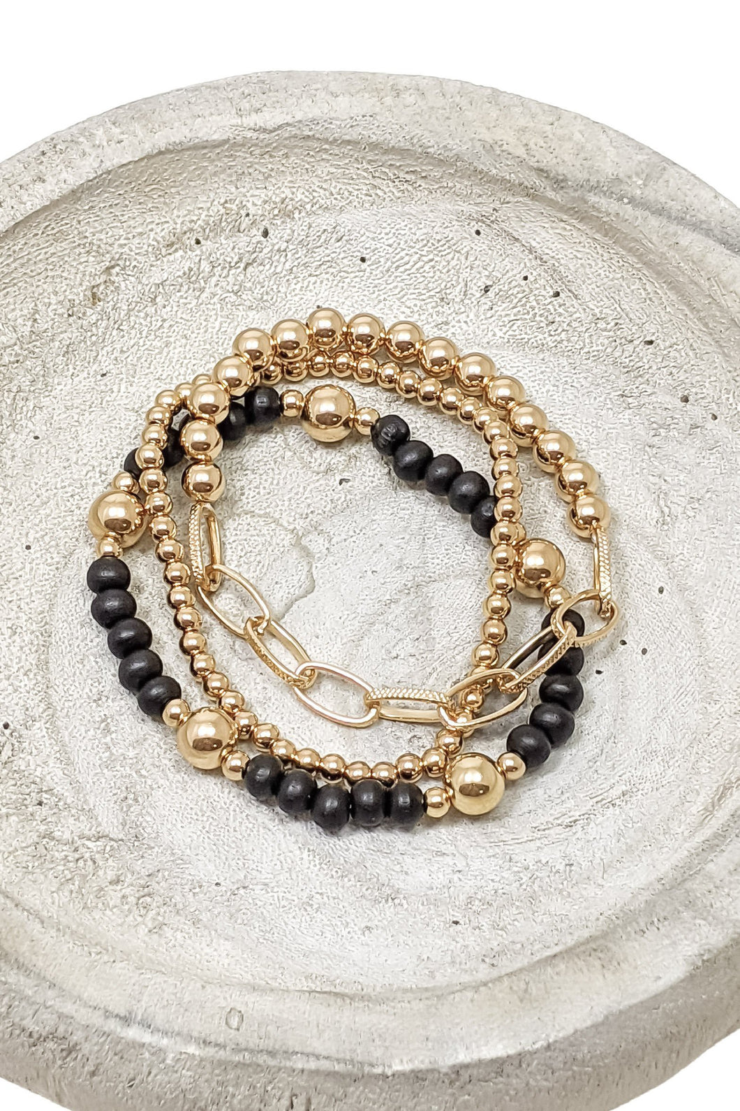 Black and Gold Bracelet Set