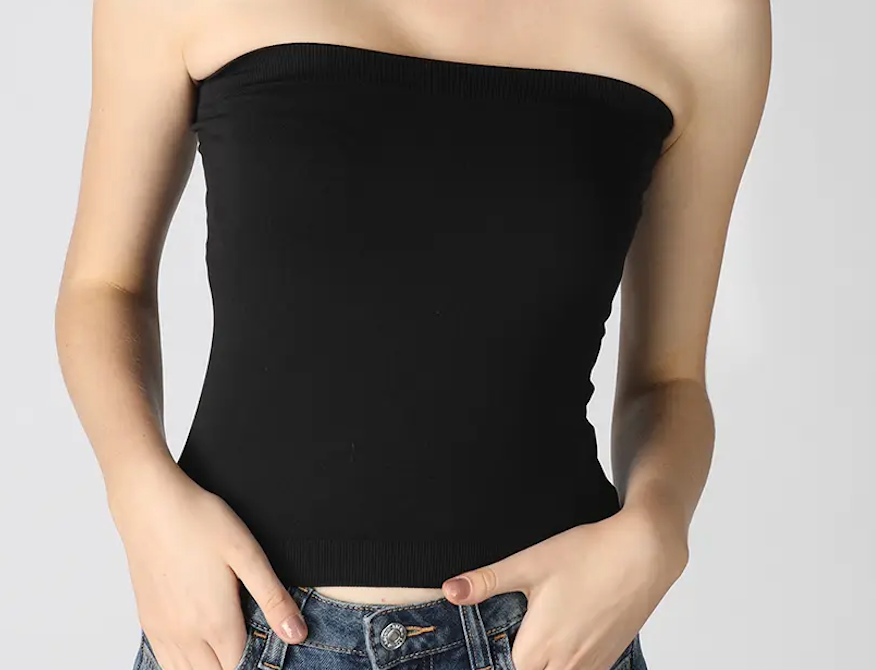 Plain Jersey Tube Top in Black