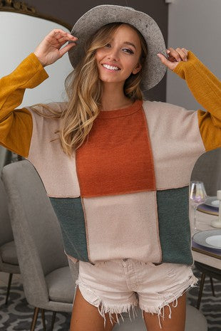 Fall Color Block Top