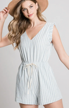 Load image into Gallery viewer, Sleeveless Linen Stripe Romper
