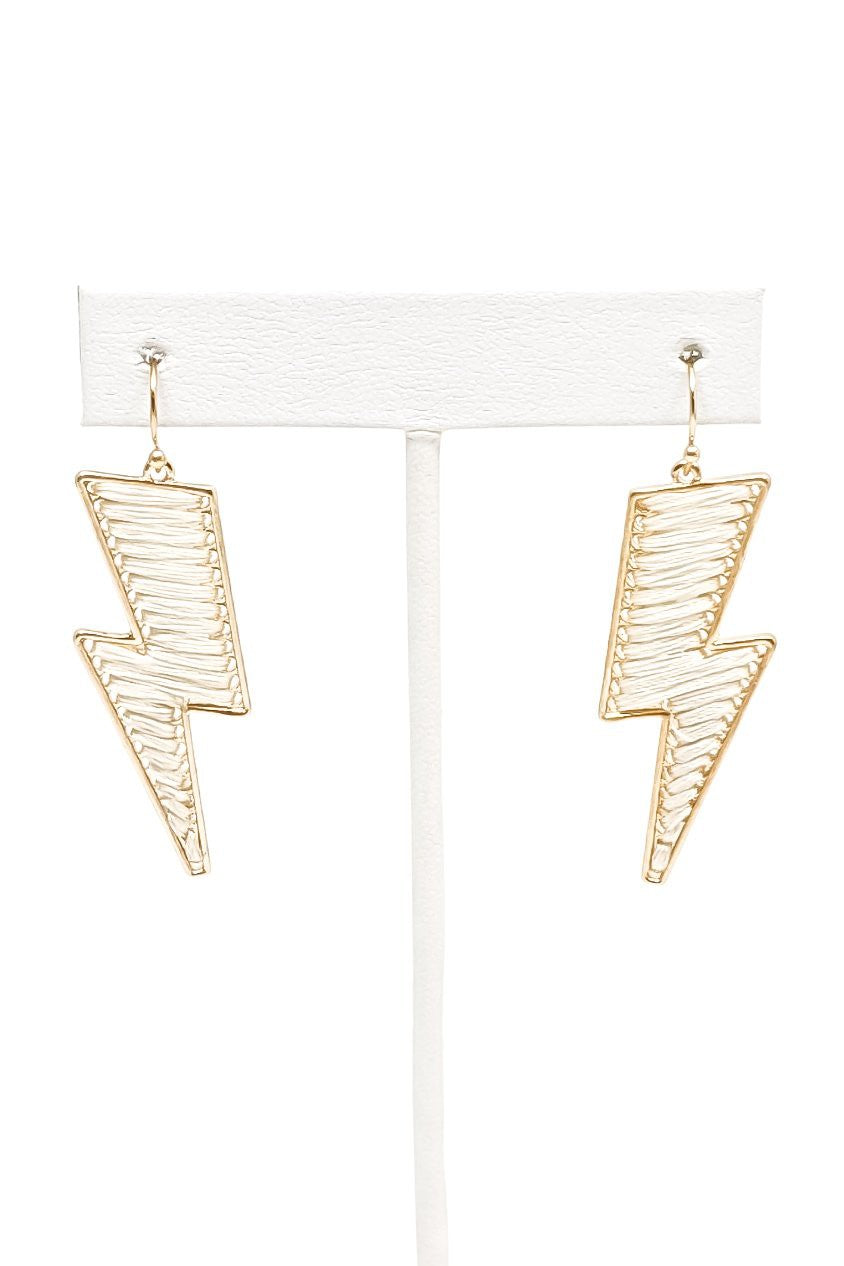 Lightning Bolt Earrings- Ivory